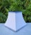 Contemporary Small White Linen Lampshade Clip on Blue Trim Square Bell For Sale - Image 9 of 13