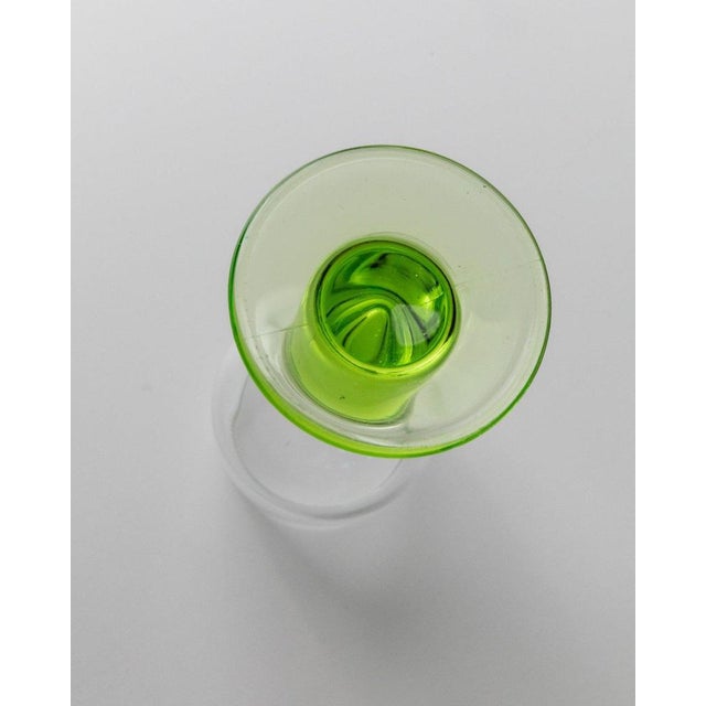 Vintage Limoncello Glasses with Lime Green Stems from Bormioli, Italy, 1980s, Set of 11 For Sale - Image 9 of 11