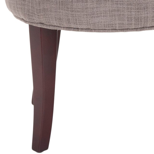 Vanity Stool in Stone & Cherry Mahogany For Sale - Image 4 of 6