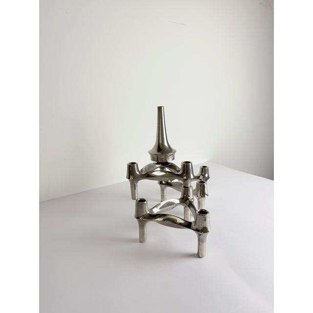 Metal Modular Candleholder and Vase from BMF Nagel, Germany, 1970s, Set of 4 For Sale - Image 7 of 12