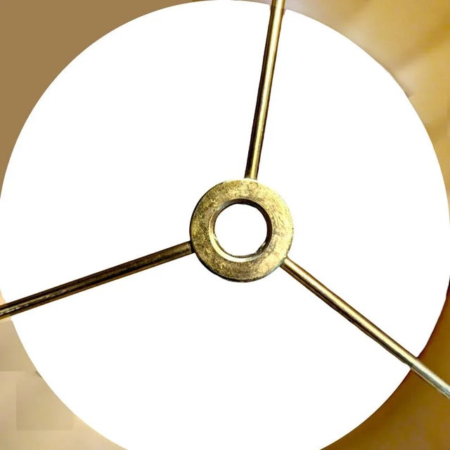 Mid-Century Blush Melon Toned Beige Stiffel "Plisse" Fluted Lamp Shade For Sale In Palm Springs - Image 6 of 7