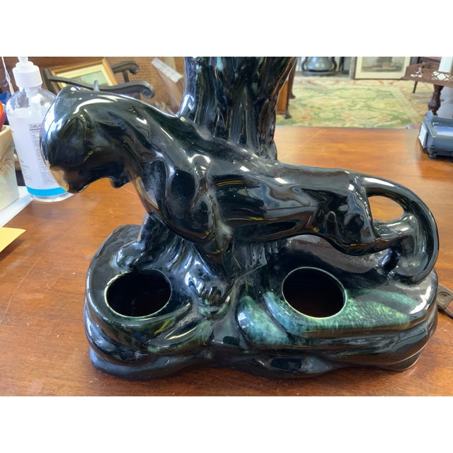 Art Deco Mid 20th Century Crouching Panther Tv Lamp For Sale - Image 3 of 11