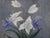 Mid-Century Modern 'Lilies in a Vase' Vintage Original Still Life Oil Painting, Framed For Sale - Image 11 of 13