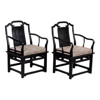 Vintage Century Furniture Chin Hua Collection Chinoiserie Arm Chairs - Pair For Sale