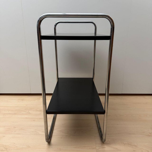 Black Steel Tube Side Table in Black and Chrome from Mauser Werke, Germany, 1950 For Sale - Image 8 of 18
