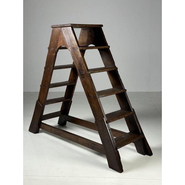 Eglish nOak Library Stairs For Sale - Image 3 of 18