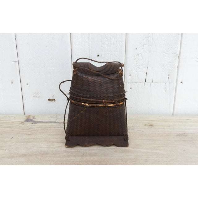 Brown Mid 20th Century Thai Tribal Basket For Sale - Image 8 of 8