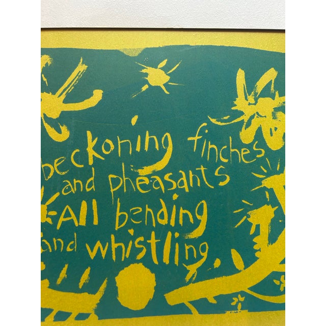 1960s 1960’s Original Pop Art Serigraph Silk Screen Print Folk Art Words For Sale - Image 5 of 6