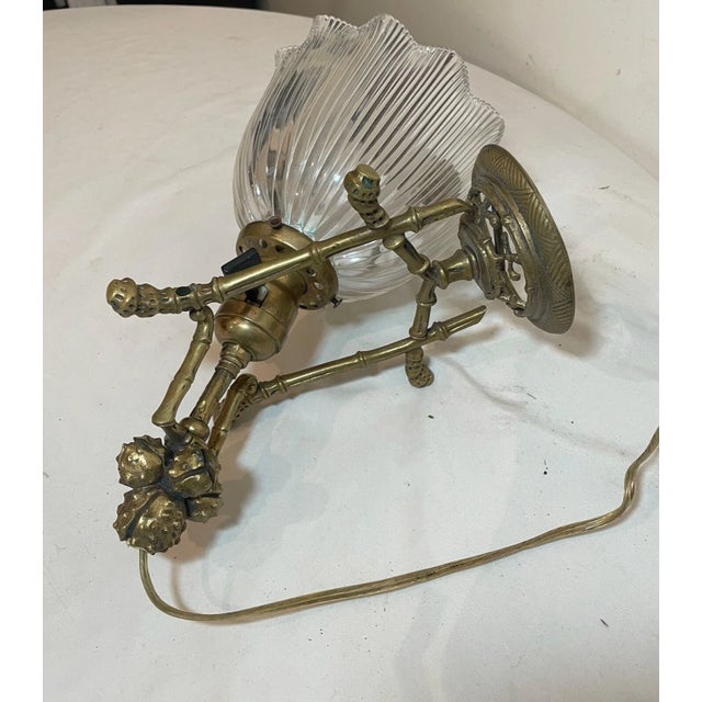 1930s Rare Antique Ornate Brass Nautical Ship Boat Wall Sconce Fixture Gimbal Chestnut For Sale - Image 12 of 12