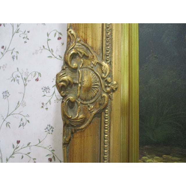 Metal Beautiful Vintage Cherub, Putti, Angel Oil Painting on Canvas Sign LeBrun Fancy Frame For Sale - Image 7 of 15