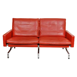 Pk-31/2 Sofa in Red-Brown Leather by Poul Kjærholm for Fritz Hansen, 1990s