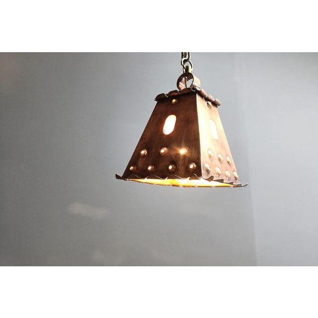 Brutalist Copper Pendant Light, 1970s For Sale - Image 11 of 13