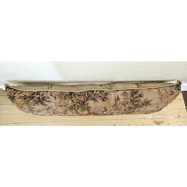 Beige Early 20th Century Belgium Tapestry Gobelins Jardin Louis XV Pillow For Sale - Image 8 of 8
