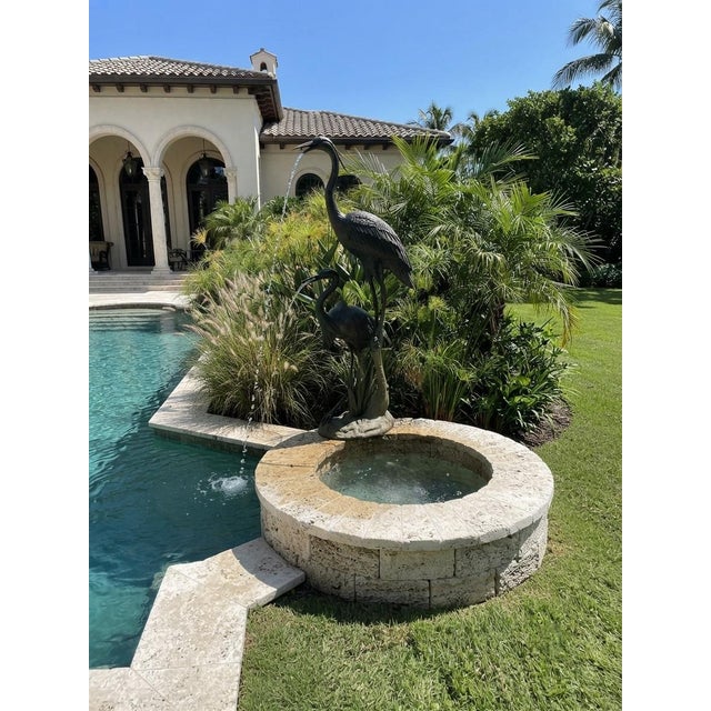 Bronze Heron Tiered Fountain Sculpture For Sale - Image 12 of 12