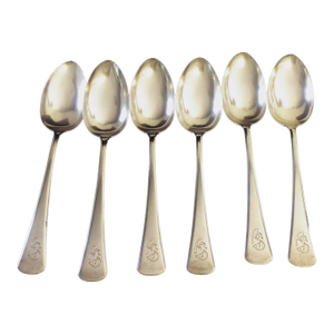 European Coin Silver Serving/Soup Spoons - Set of 6