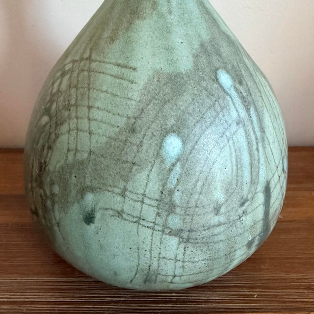 Mid-Century Modern Vintage California Studio Stoneware Vase, Signed Mid Century Modern Pottery For Sale - Image 3 of 6