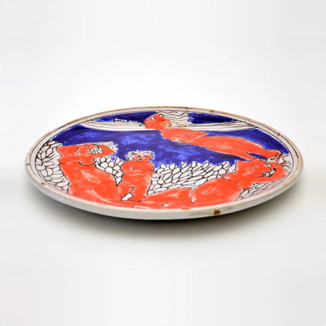 Beige Large Italian Ceramic Dish, 1950s For Sale - Image 8 of 8