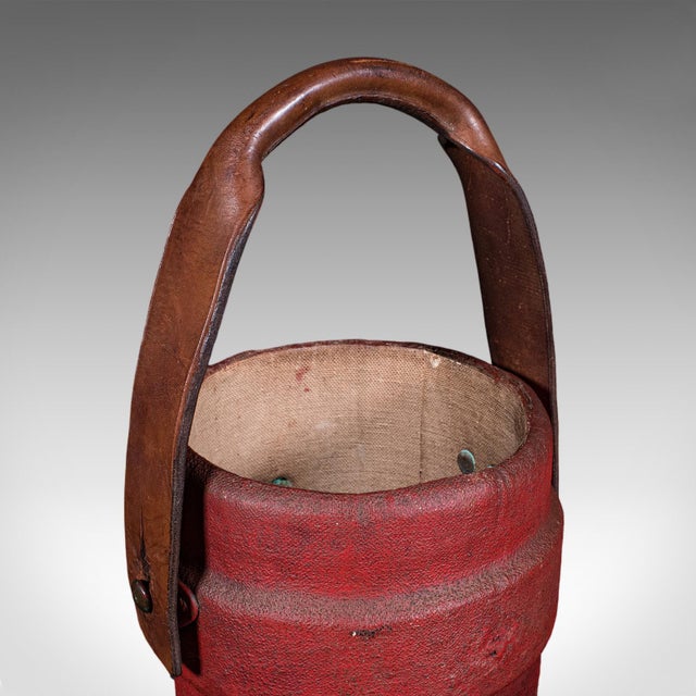 Antique Decorative Stick Stand, English, Leather, Basket, Storage Bin, c.1920 For Sale - Image 6 of 9