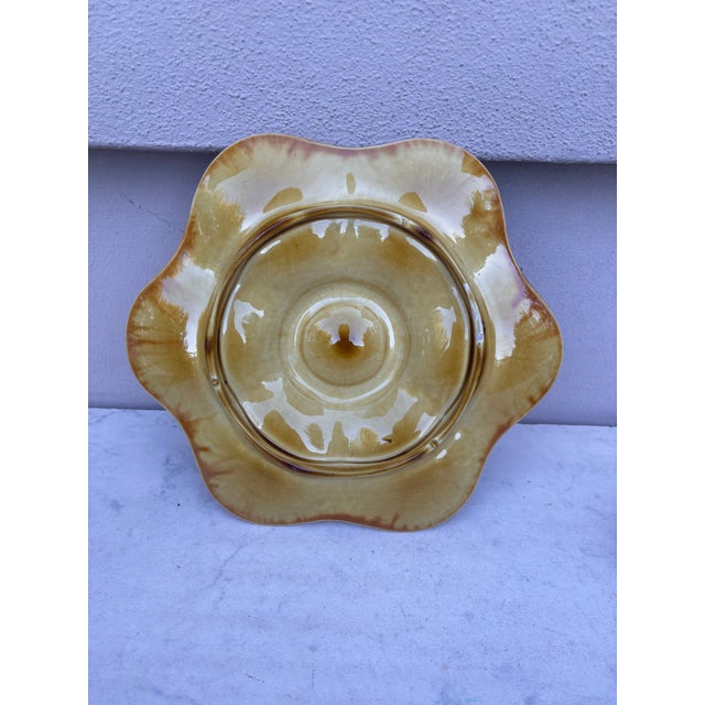 French Green Majolica Oyster Plate, Circa 1900 For Sale - Image 4 of 4