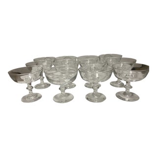 Mid 20th Century Steuben Signed Frederick Carder "6268" Champagne/Craft Cocktail Coupes- Set of 12 For Sale