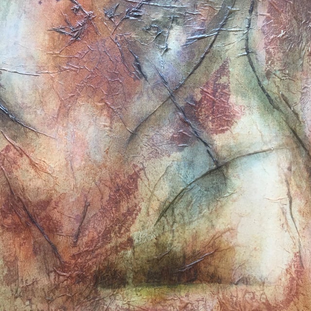 Original painting on stretched canvas 22 x 28 Unsigned overall size with vintage frame with linen liner (liner has water...