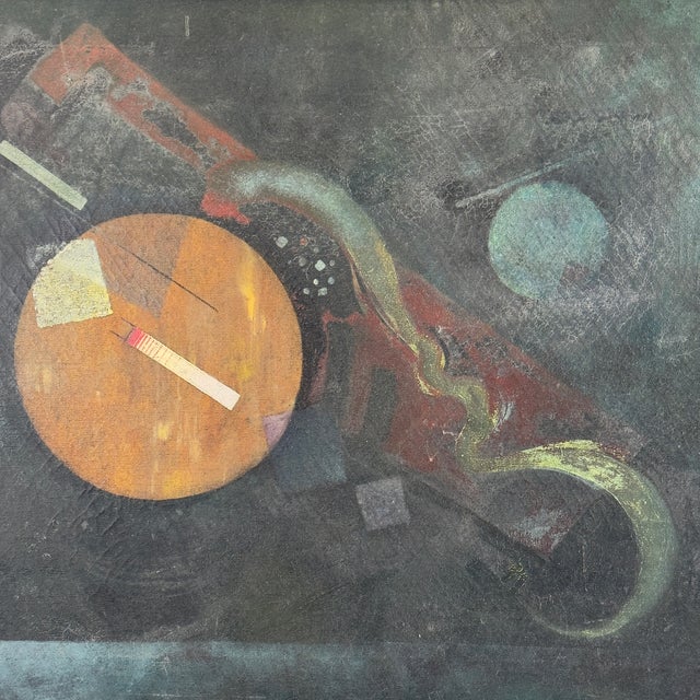 "Free-Flow", Constructivist Painting by Noah Grossman, 1945 For Sale - Image 4 of 10