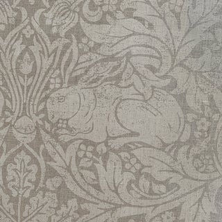 Pure Brer Rabbit Morris & Co. Handprinted English Linen Fabric- 2 Yards For Sale