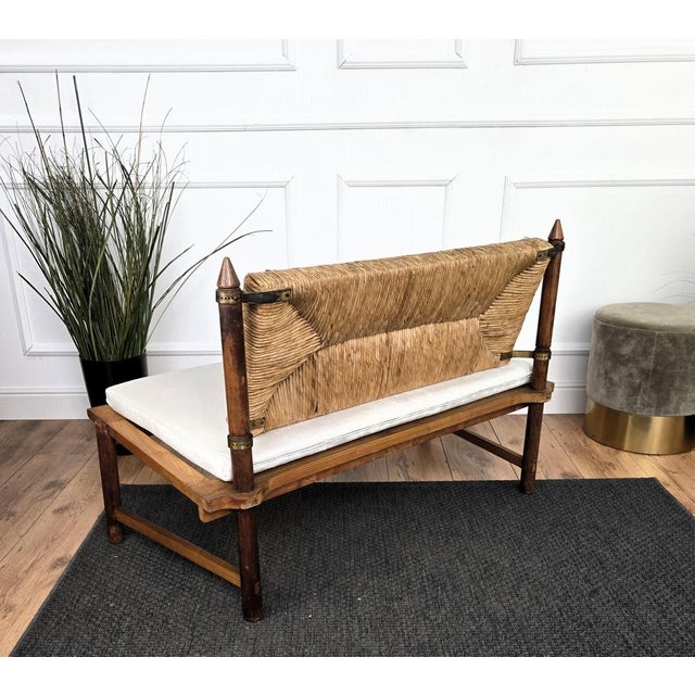 Wood Vintage Italian Carved Wood Bench, 1970s For Sale - Image 7 of 8