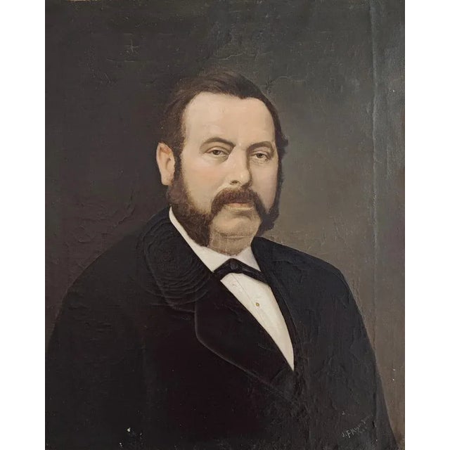 J. F. Meyer, Portrait d'Un Notable, Oil on Canvas, 1900 For Sale - Image 9 of 9