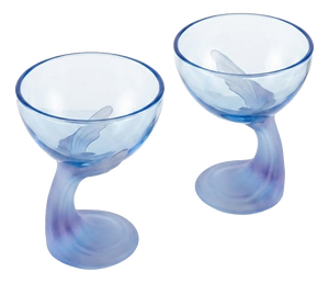 Vintage Italian Sapphire Blue Jerba Dessert Glasses from Bormioli Rocco, 1980s, Set of 2