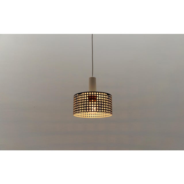 Metal Pendant Lamp in the style of Mathieu Mategot For Sale - Image 6 of 9