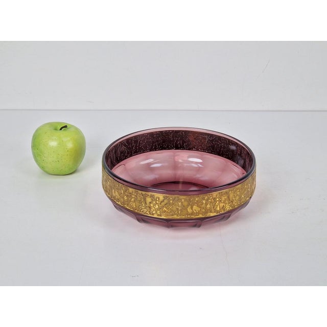 Mauve Art Nouveau Amethyst Glass Bowl by Moser Karlsbad, 1920s For Sale - Image 8 of 10