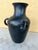 Vintage Matte Black Terracotta Amphora Vase With Handles For Sale - Image 4 of 5