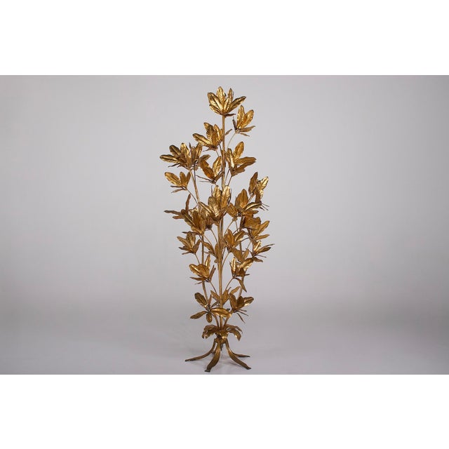Large Laurel Floor Lamp with Golden Leaves by Hans Kögl, 1970s For Sale - Image 13 of 13