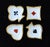 Charming set of 4 vintage playing card-themed trinket dishes/ashtrays from Limoges, France circa 1950. Four gilded 'Gout...