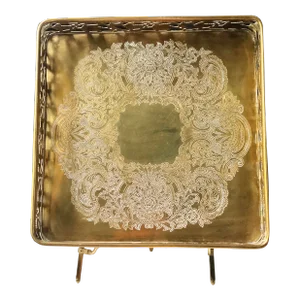 Mottahedeh Late 20th Century Botanicals Brass Gallery Tray