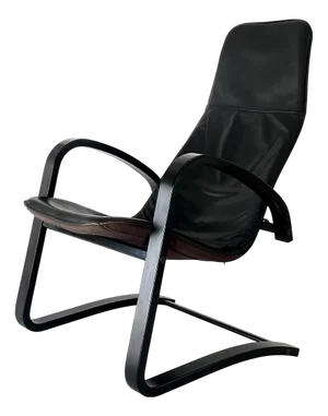 Black Leather Relax Chair, 1990s