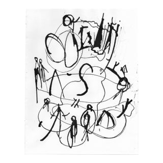1990 Mark Dorman Abstract Figural Watercolor For Sale