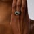 2010s Retro Style 1.38 Carat Emerald Diamond Platinum Tank Ring, Size 7.5 For Sale - Image 5 of 6