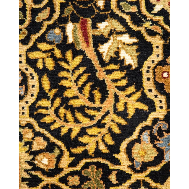 Traditional Mogul, One-of-a-Kind Hand-Knotted Runner Rug - Black, 2' 7" x 12' 1" For Sale - Image 3 of 8