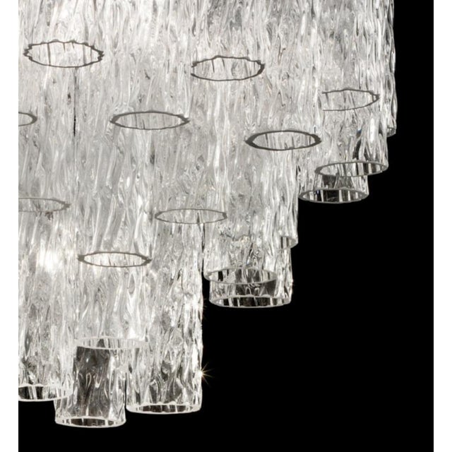 Italian 21st Century Murano Tube Chandelier by Fabio LTD For Sale - Image 3 of 4