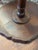 Wood Vintage Hekman Scalloped Pie Crust Brass Tray Top Pedestal Accent Side Butler Table For Sale - Image 7 of 7