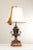 High Quality Reticulated Metal Urn Table Lamp With Mounted Handles, Fringed Golden Tassels