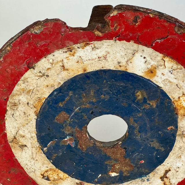 Rare Early 20th Century Bullseye Cast Iron Shooting Target With Old Paint, Fairground Carnival For Sale In New York - Image 6 of 10