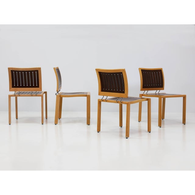Quadro-Stühle Stackable Chairs by Bruno Rey & Charles Polin for Dietiker, Switzerland, 1980, Set of 4, in Very Good...