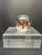 1970s Adam Jablonski Signed Hand Blown Crystal Art, Red Ribbon Suspended on Controlled Bubbles Paperweight For Sale In Palm Springs - Image 6 of 11