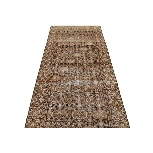 Late 19th Century 19th Century Antique Malayer Wool Runner Rug With Geometric Trellis Motif For Sale - Image 5 of 10