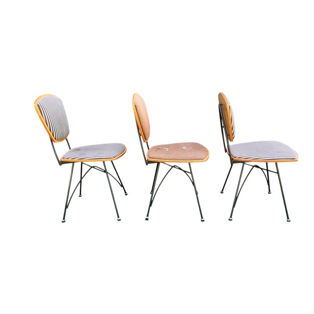 Mid-20th Century Plywood Chairs With Iron Frames For Sale - Image 10 of 12