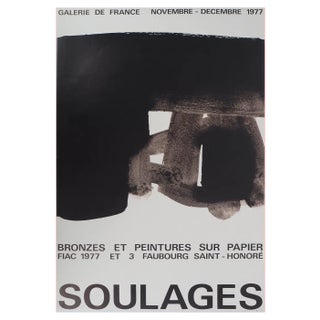 Pierre Soulages, Bronzes and Paintings Fiac 77, Original Poster For Sale