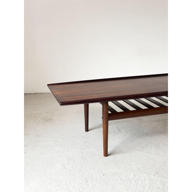 Brown Danish Rosewood Coffee Table attributed to Svend Aage Eriksen for Glostrup, 1960s For Sale - Image 8 of 18